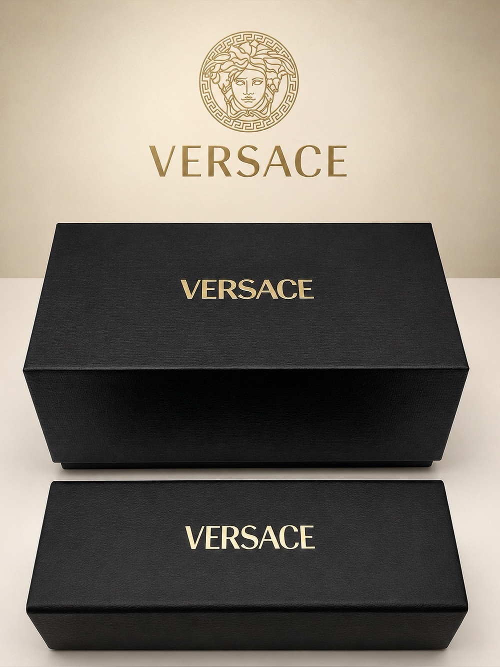 VERSACE Black Eyeglass/Sunglasses Case  with Gift Box and cleaning cloth